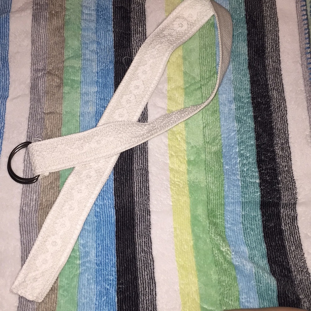 White lace belt